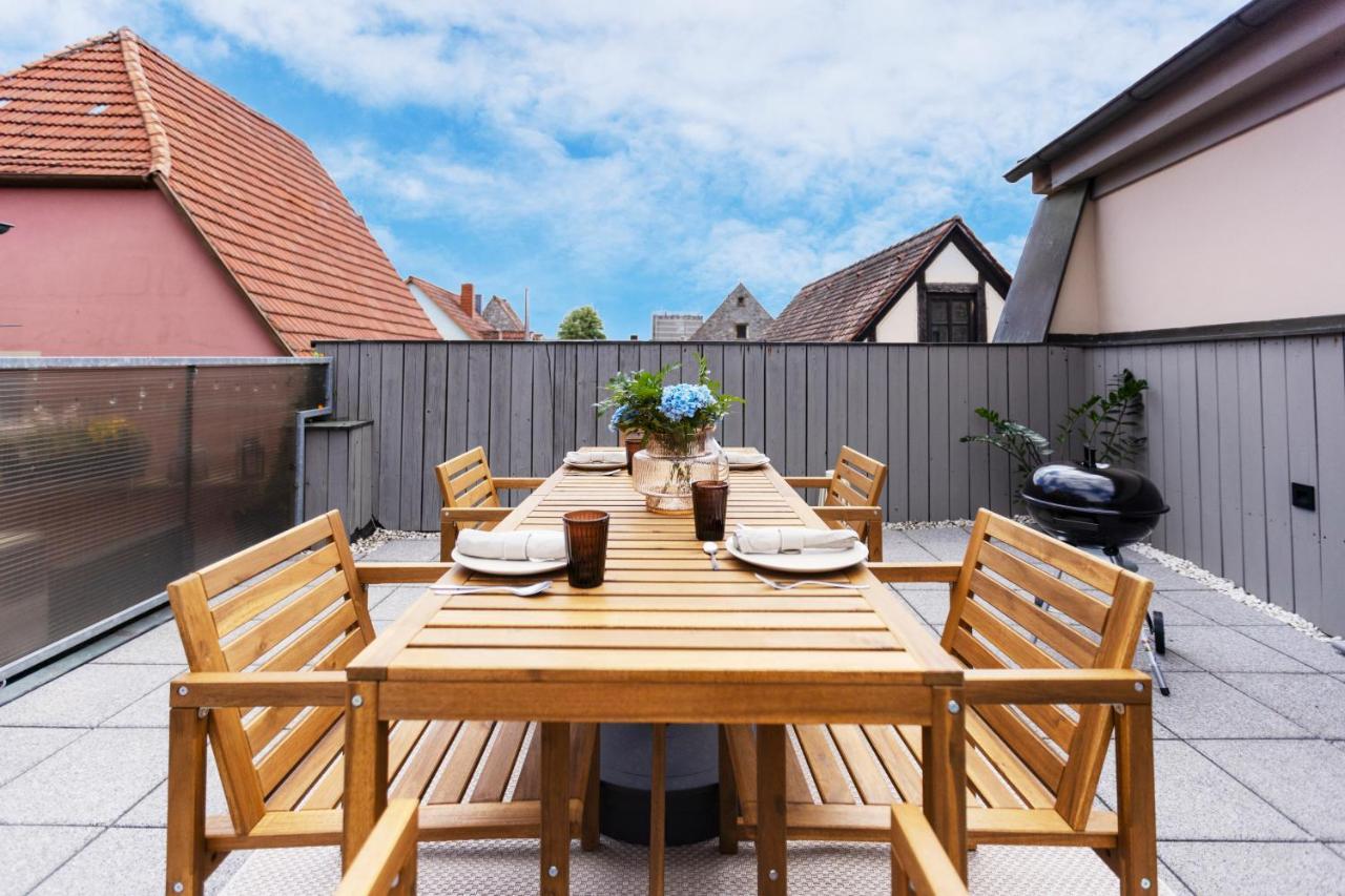 Homie Stay Badgasse - Fewos Am Main Mit Dachterrasse & Fahrradgarage Ochsenfurt Buitenkant foto